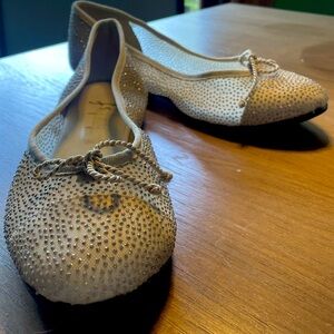 French Sole FS/NY Champagne flats with sequin accents size 9.5